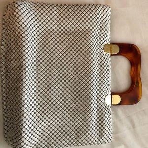Vintage white metal mesh handbag